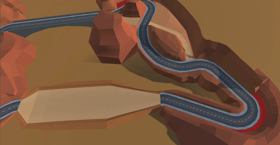 AI-driven car driving around a racetrack